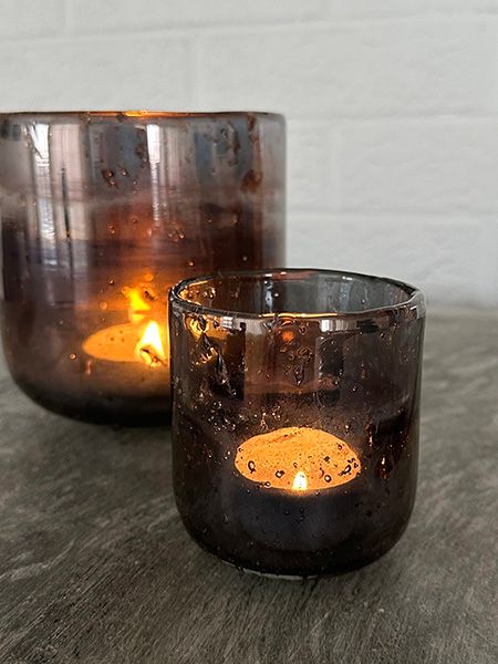 Hovedbilde TIMO LYSGLASS 8X7CM BLÅTT GLASS